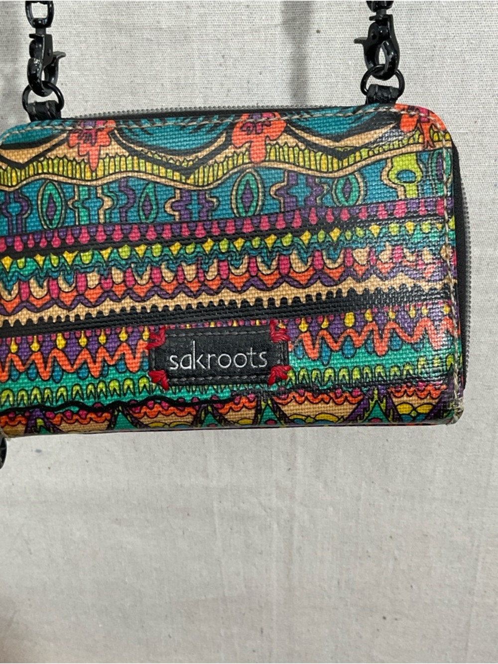 SAkRooTS artist print, Crossbody purse/ wallet, peace print Boho A++